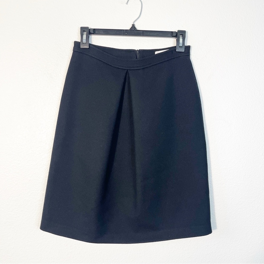 VTG Paul & Joe 100% Wool Skirt Size 36/4 Y2K Black Quiet Luxury Old Money